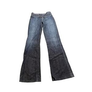 Vintage Aristocrat denim bell bottom jeans flare wide leg‎ dark wash womens 26